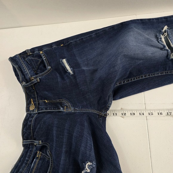 Vigoss‎ The Chelsea Slim Boot Size 16 Length 33 Dark Wash Distressed Jeans - Picture 7 of 11